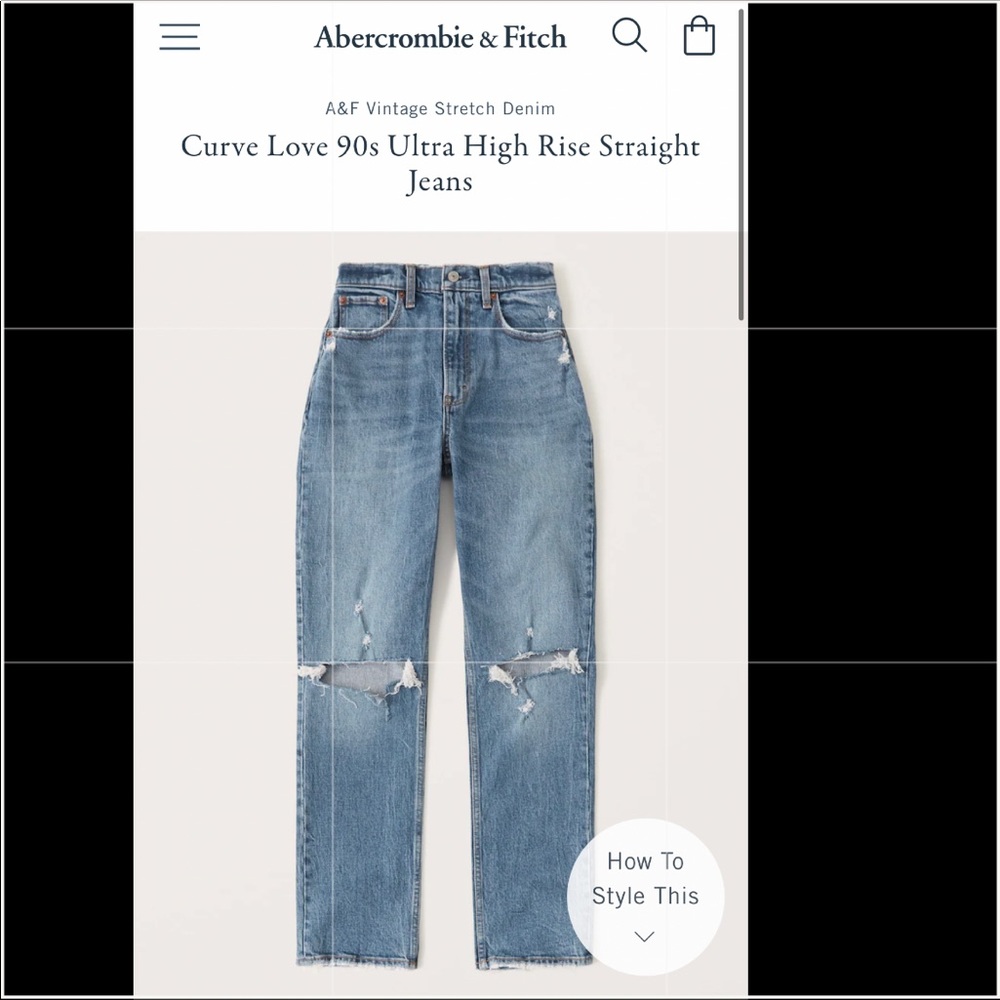 Abercrombie Curve Love The 90’s Straight Ultra High Rise